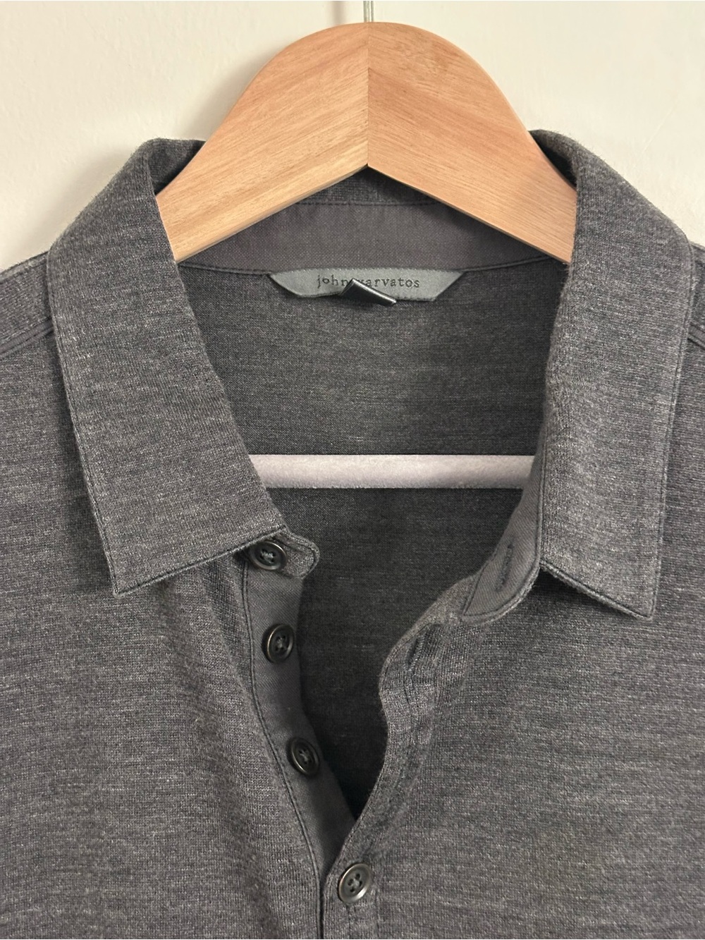 JOHN VARVATOS Silk & Cotton Polo Shirt - Gray